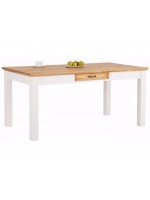 Mesa 180x90 de jantar em madeira acabamento com toque acetinado em cera natural e branco lavado | Coleção England